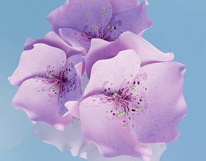 3d modeling. flor de cerezo. sakura