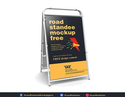 Free PSD - Road Standee Mockup Download