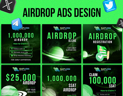 Blockchain Crypto Airdrop Social Media Web Ads design