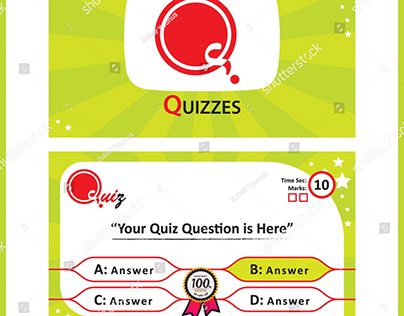 Quiz Card Design and Quiz Vector Ui design