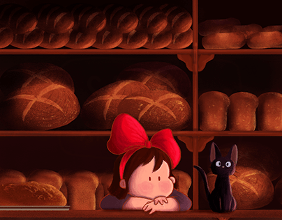 A Delightful Illustration of Kiki's Bakery