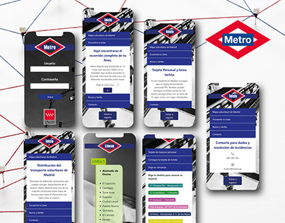 Prototipo pagina web-mobile para Metro Madrid