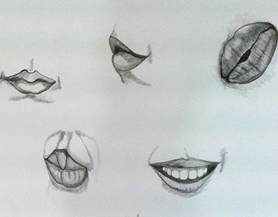 foot, nose, and lips drawing