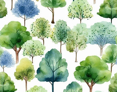 Aquarel Forest 2 Pattern