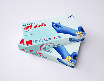 Biosafety Vinyl Gloves blue - powder free