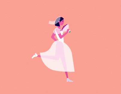 Animated Motion Graphic: Running Bride