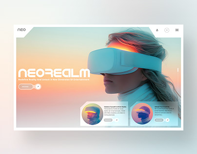 Neorealism VR Headsent Web Ui Landing Page Design