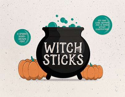Witch Sticks Halloween Font