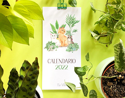 Calendario 2022 gatos y plantas - Inktober