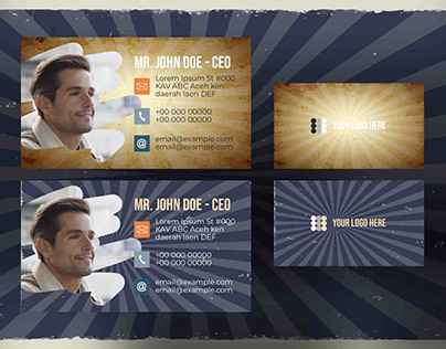 Business Card Layouts with Vintage Backgrounds