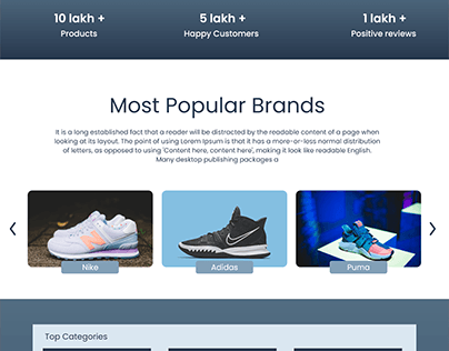 Shoe Website landing page