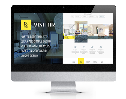 Visitor — Online Hostel/Hotel Booking PSD Template