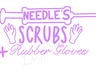 Needles scrubs and rubber gloves