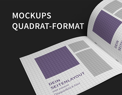 Mockups für Broschüren im Quadratformat