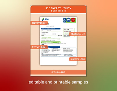 SSE Energy utility business bill template