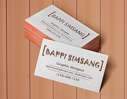 Letter press style business card