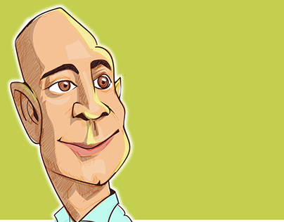caricature of Jeff Bezos