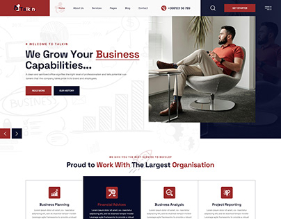 Business Consulting -- Website PSD Landing Page