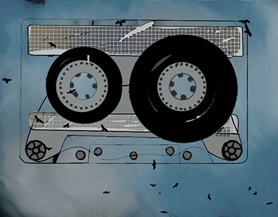 Cassette play-loop for music video background