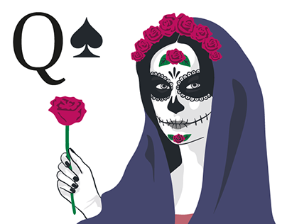 Dia de los Muertos playing card