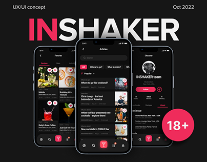 INSHAKER //Cocktail app//UX UI case study