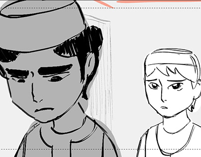 Storyboard revisiting "Parvana" (director Nora Twomey)