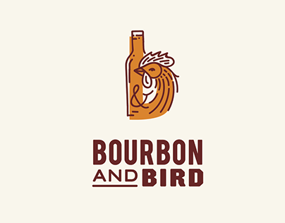 Bourbon & Bird branding for a restaurant.