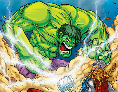 Hulk versus Thor - Illustration