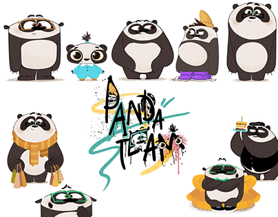 Panda school character designs