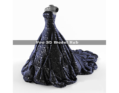 Download Evening Dress On A Mannequin 3D Model.