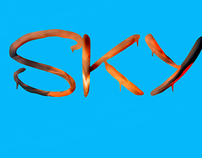 Sky dripping paint text