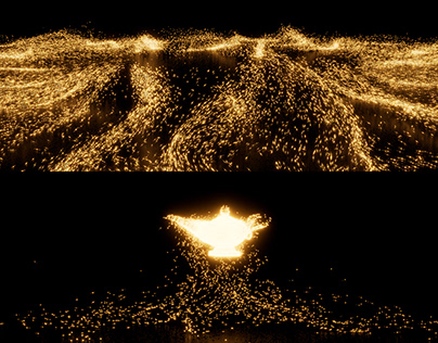 Particles forming Lamp - Cinema 4d (X-Particles)