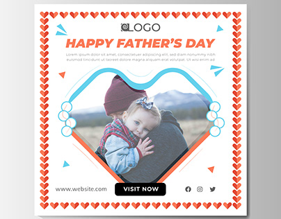 Happy Fathers Day Social Media Posts Templates