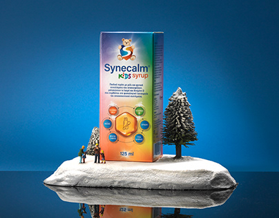 Synecalm Anti-cough syrup series branding