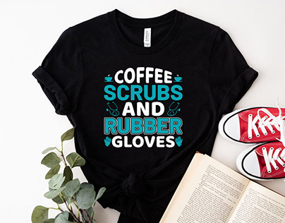 Coffee scrubs and rubber gloves