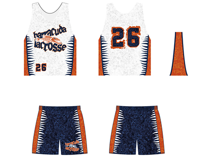 Lacrosse sports team uniforms and logo designs