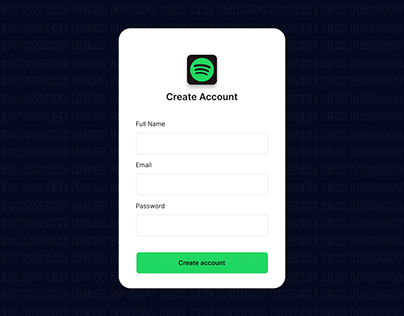 Spotify account creation UI