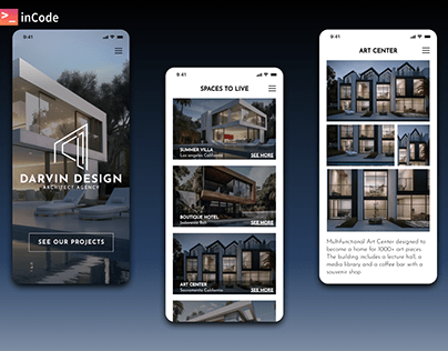 Architect Agency Company Website Mobile UI/UX Design