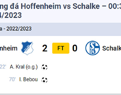 Trận đấu Hoffenheim vs Schalke ngày 10-04-2023