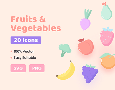 Fruits and Vegetables Icon Pack