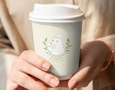 Okayama Kobo Bakery Coffee cups, Logo is designed by me