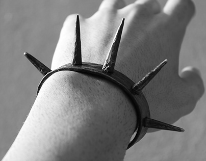 Forged spiky wrist piece