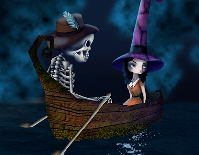 The witch and the skeleton