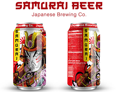 Ilustración Digital para Cerveza en Lata Samurai