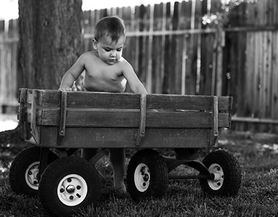Childhood Innocence: Wagon Play