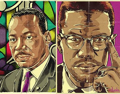 Martin Luther King Jr & Malcom X Homage Portraits