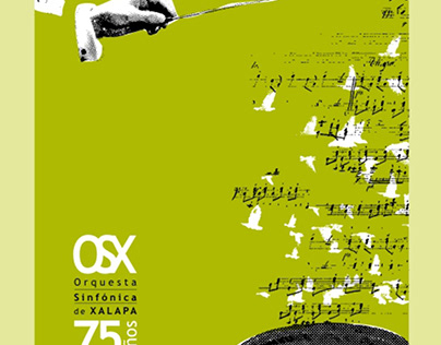 Cartel para Colectivo 75 años Orquesta Sinfónica Xalapa