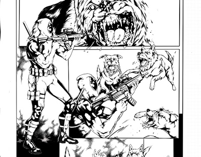 Two Page Deadpool Page  Inked