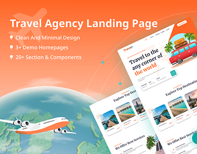 Travel Agency Landing Page Ui Design