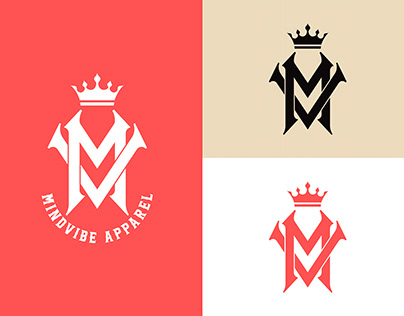 MV monogram logo design for apparel brand